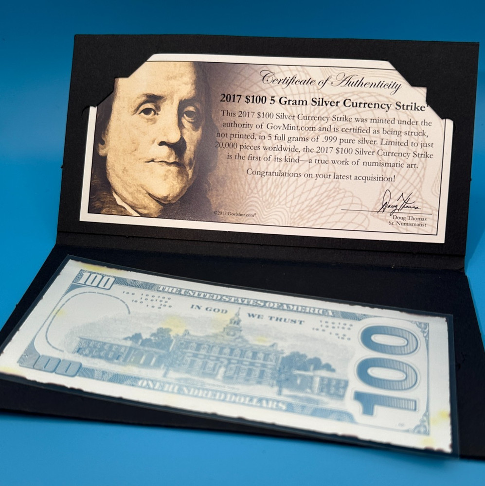 2017 $100 Silver Currency Strike – 5 Gram .999 Fine Silver