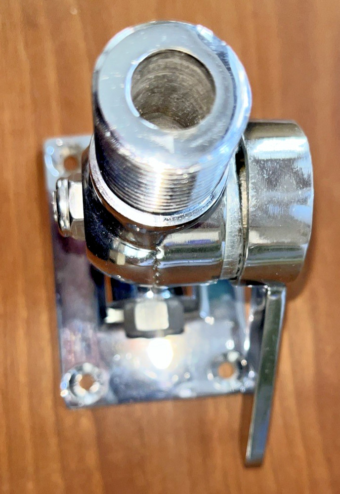 QUALITY chromed brass marine vhf antenna bracket ratchet adjustable, EUC or NOS!
