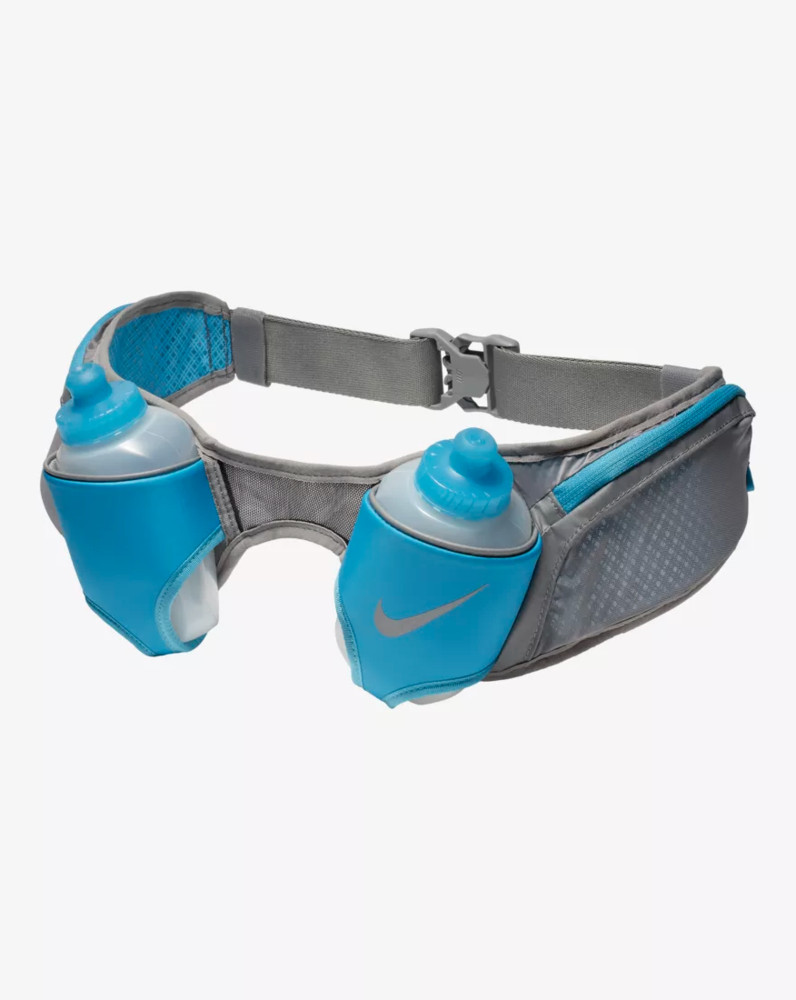 Nike Water Bottle Storage Belt Pack Double Flask Running Blue Form Fitting Shape