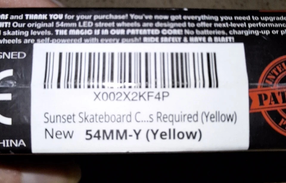 SUNSET 54mm SKATEBOARD LED STREET WHEELS-[2 PACK]
