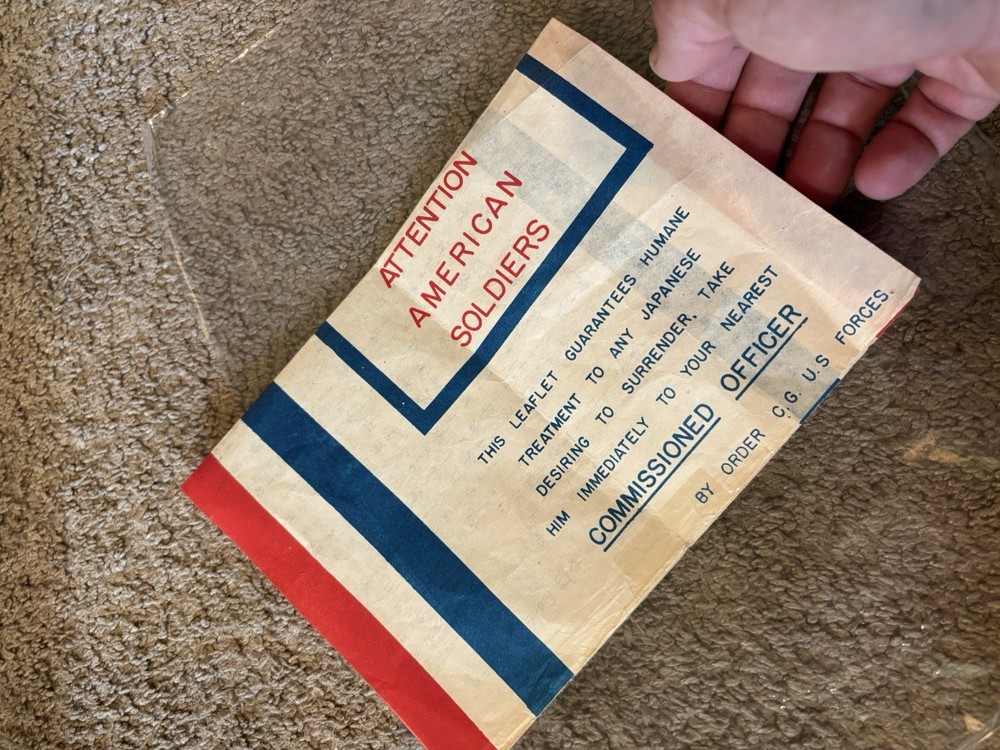 WWII US Military Japanese Surrender Propaganda Leaflet