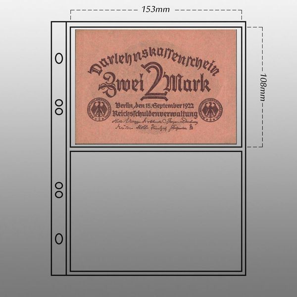 10 Prophila banknote sheets, 2 pockets black