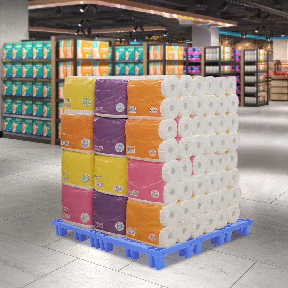 6-Pack Plastic Pallets 20x12x4in, 330lb Capacity Moisture Proof Stackable Pads~~