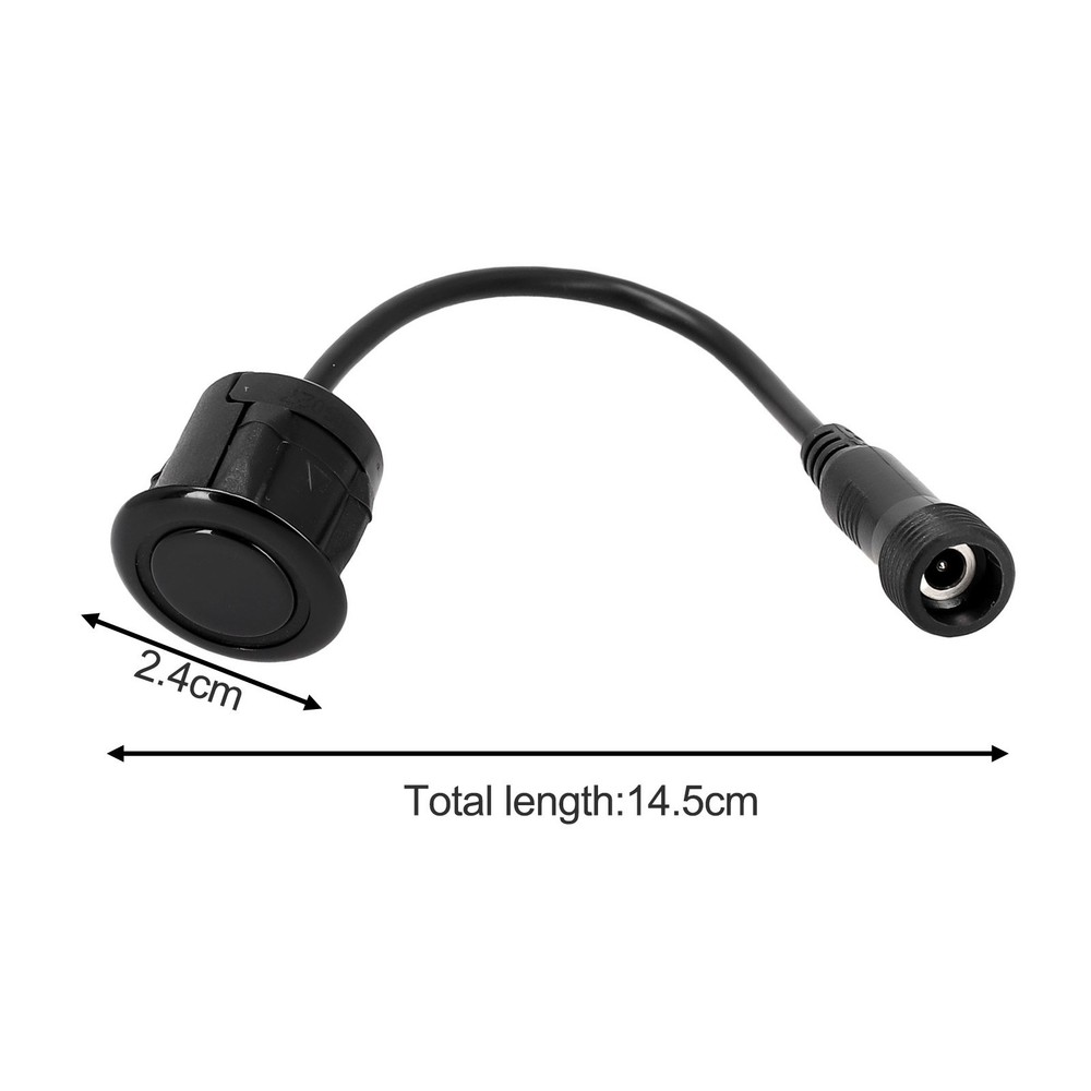 Black Car Reverse Parking Sensor 18 5mm Cable Waterproof and Efficient
