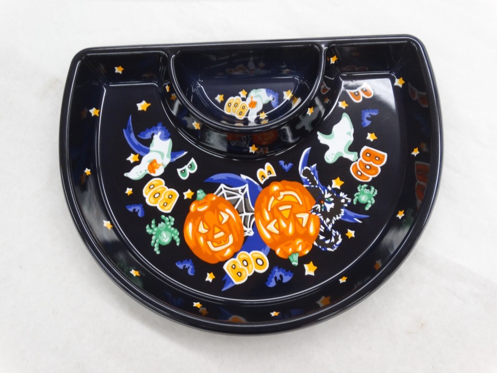 Halloween 15" Plastic Chip & Dip Platter