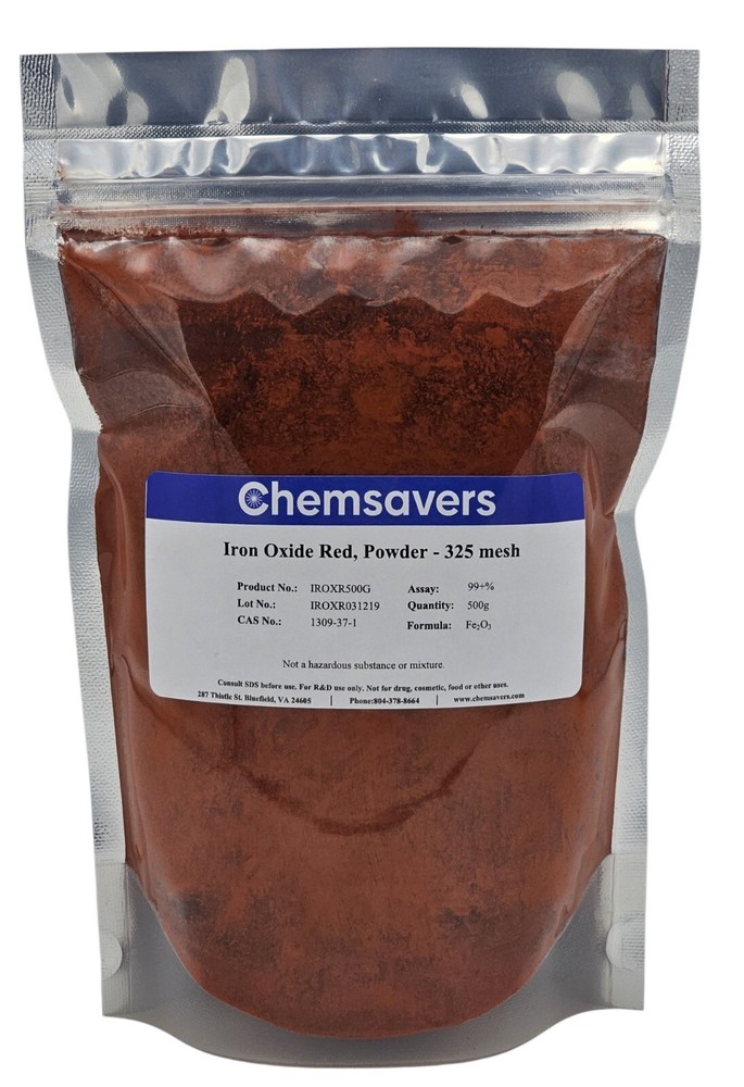 Iron Oxide Red, Powder -325 mesh, 99+%, 500g