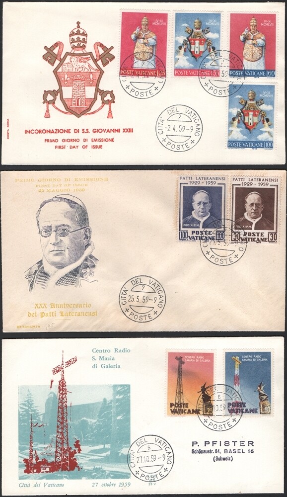 VATICAN, 1959-66. First Day Covers (13), Various, 250//413