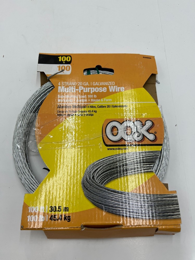OOK 100 ft 4 strand 20 GA. Galvanized Multi-Purpose Wire 534824