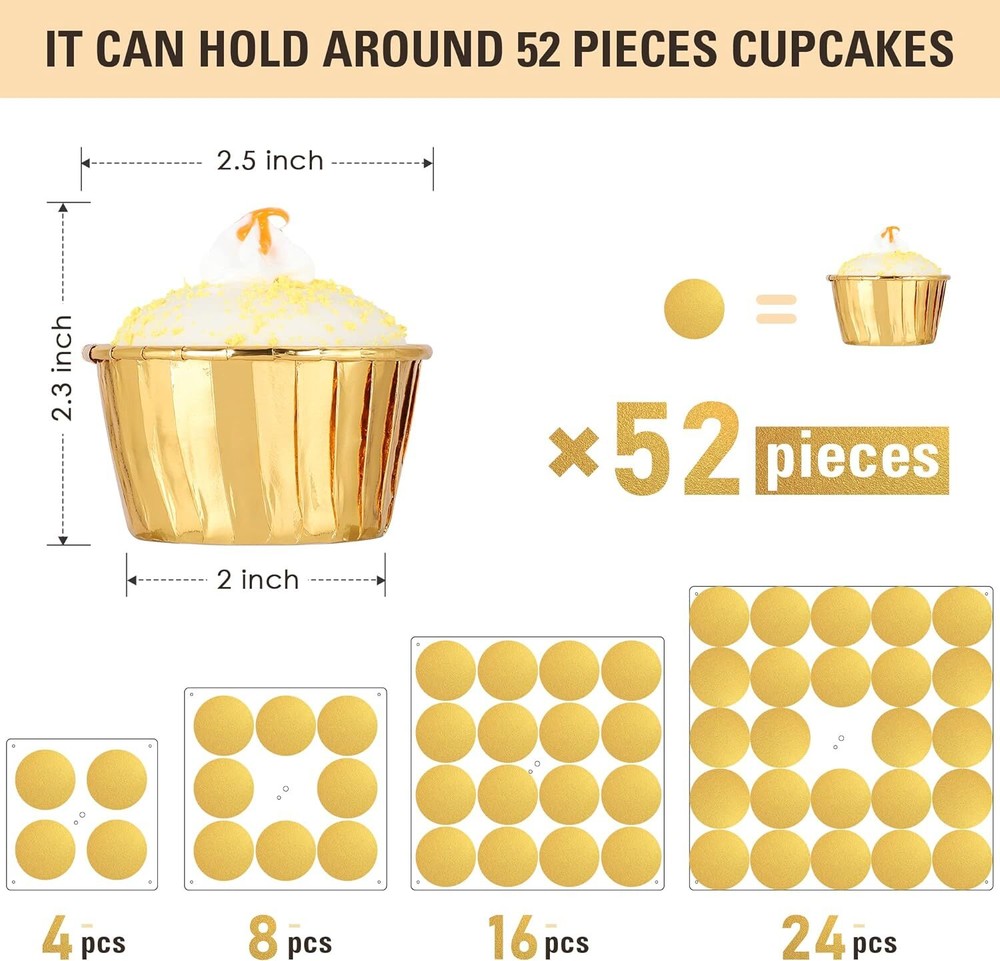4 Tier Cupcake Stand with LED String Light, Acrylic Display Stand, Warm