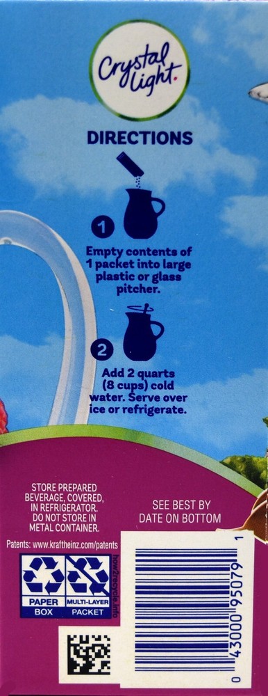 4 12-Quart Boxes Crystal Light Raspberry Iced Tea Drink Mix