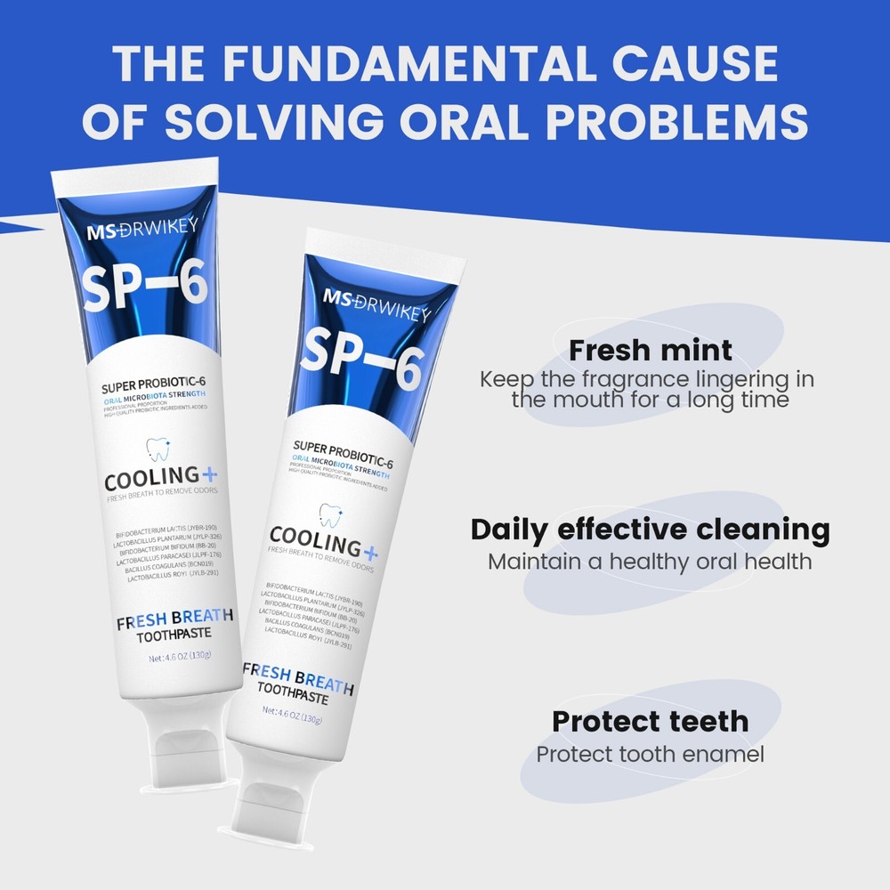 MSDRWIKEY SP-6 Cooling Toothpaste & 7-Pro Whitening Toothpaste - 2-Packs