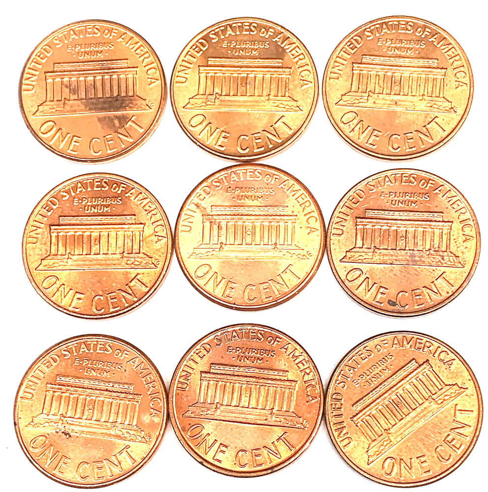 # C6061 UNC. LINCON CENTS, 9 DIF. DATES