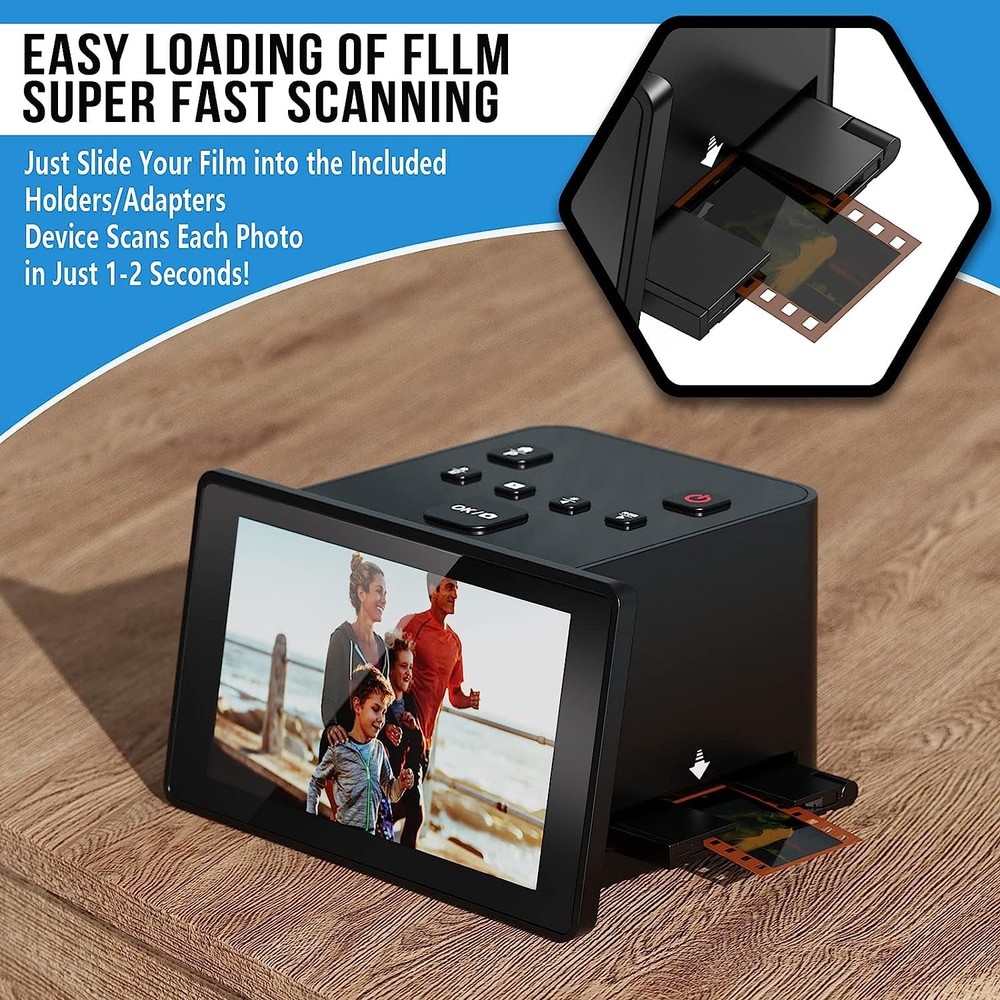 DIGITNOW Slide & Negative Scanner with 5" LCD Screen, Black