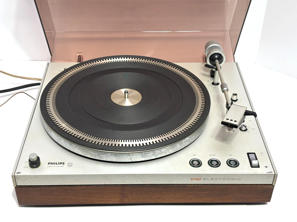 Philips 212 Electronic Turntable – Serviced, New AT Cartridge, Fully Working