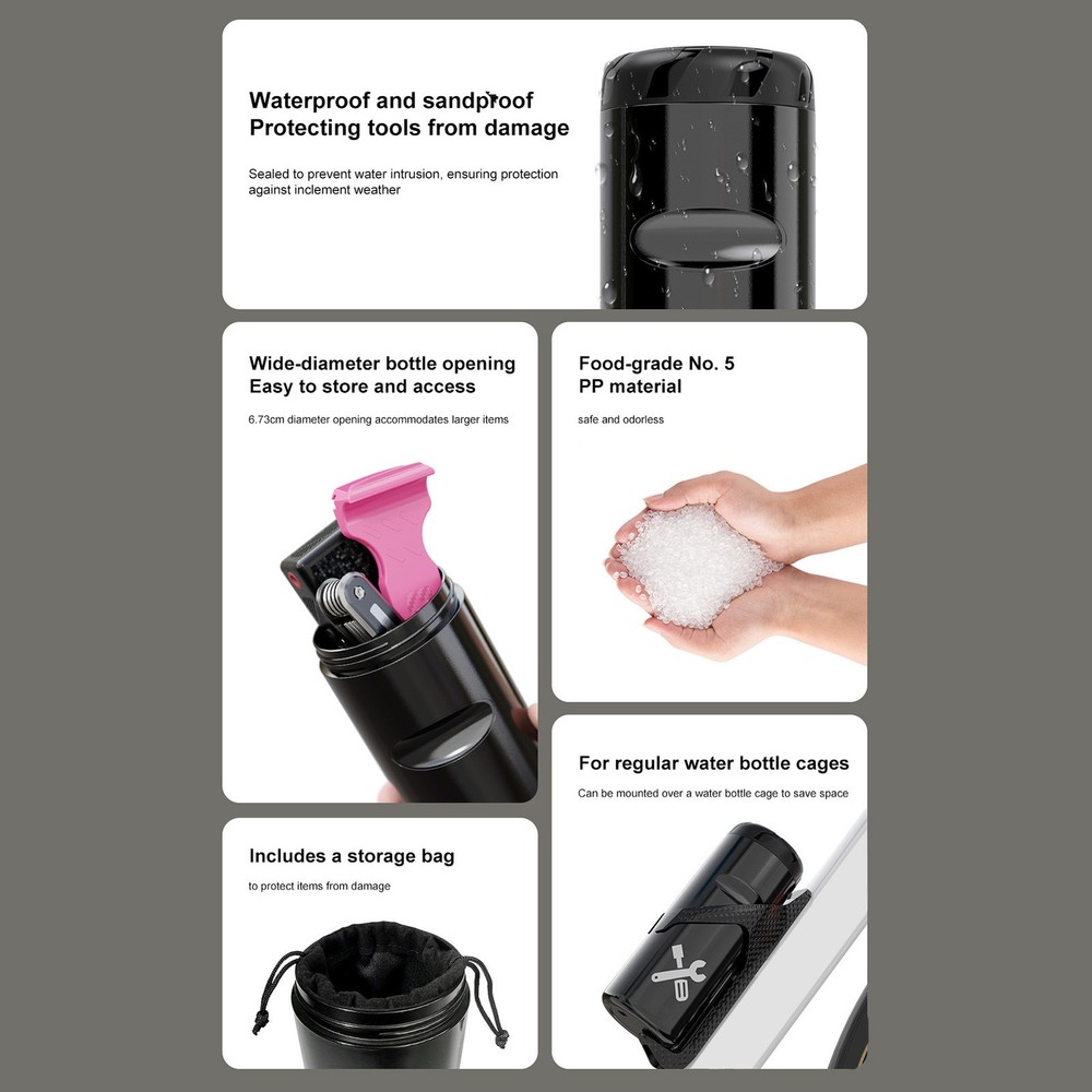 Cycling Tool Bottle Waterproof Storage Bottle Bike Tools Container Space Saving