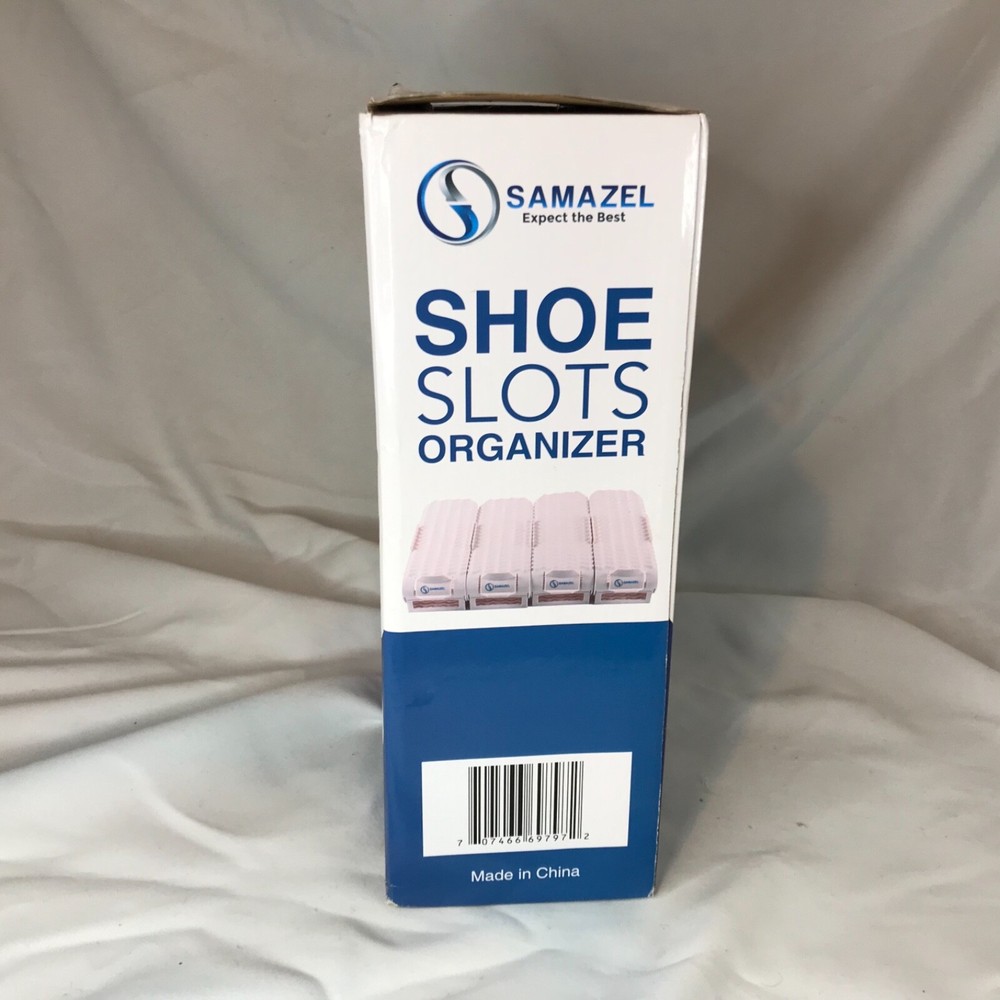 SAMAZEL 6 Pieces 4 Steps Adjustable Plastic Shoe Slots - Shoes Organizer