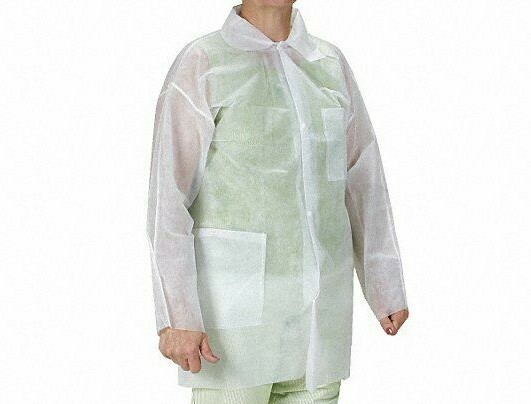CONDOR Disposable Lab Coat, XL, White, PK 25