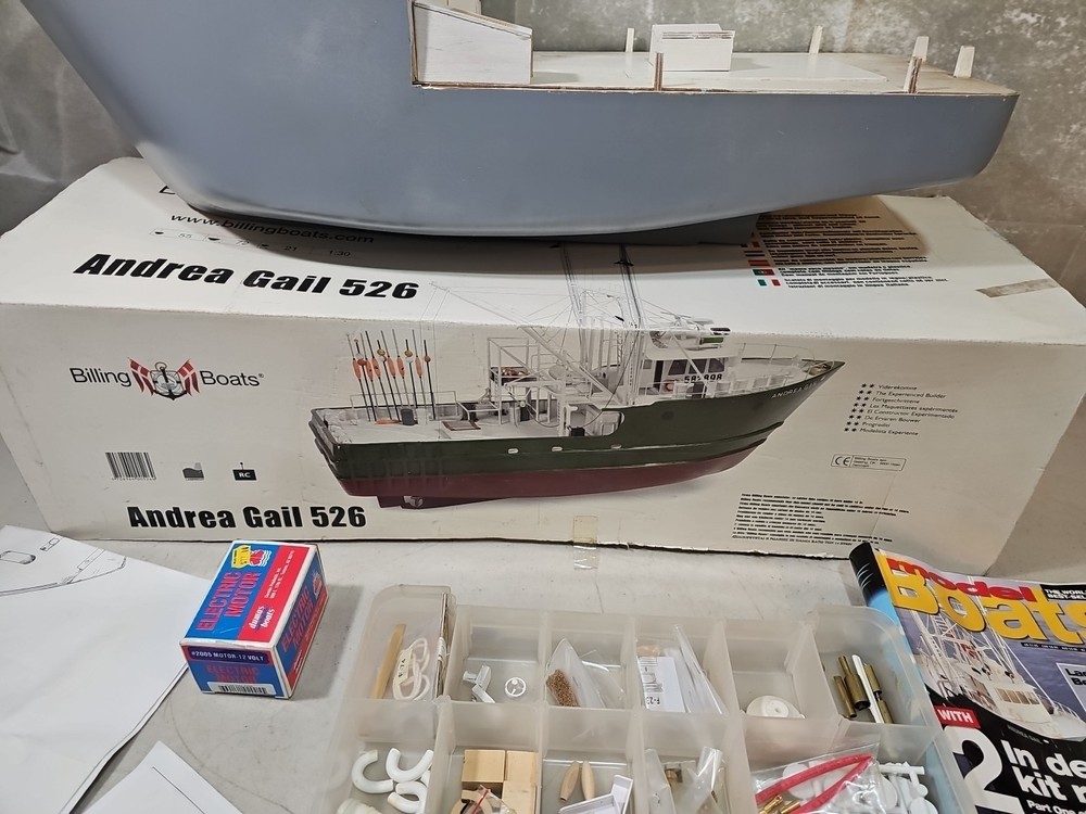 Billing Boats Andrea Gail 526 1:30 28” RC Ship Partially Built W/ELECTRONICS & E