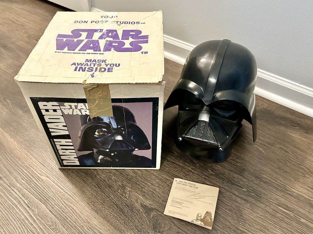 Don Post Studios Star Wars Darth Vader Mask Black w/ Original Box & Paperwork
