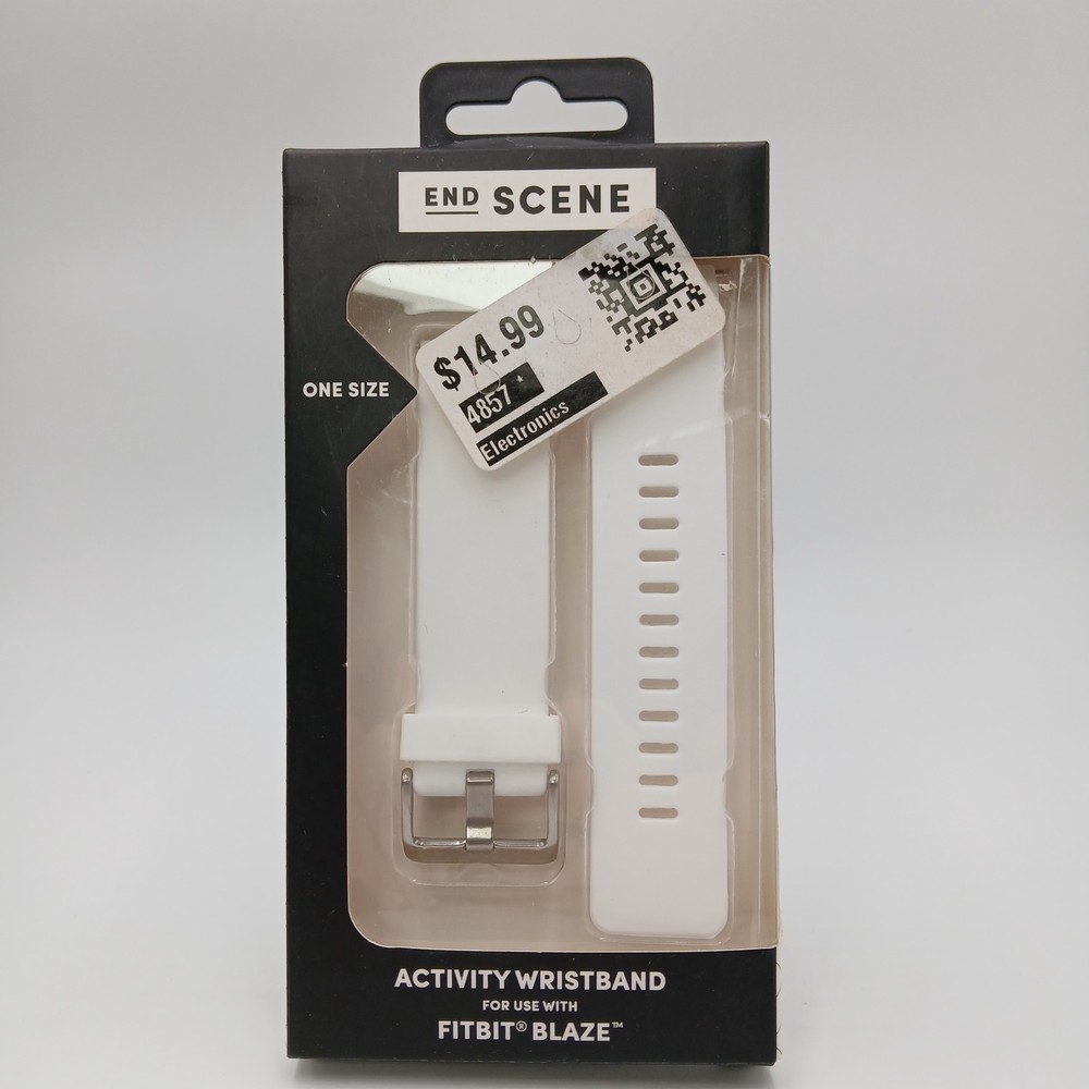Fitbit Blaze Endscene Silicone Replacement Wristband White Sealed New READ