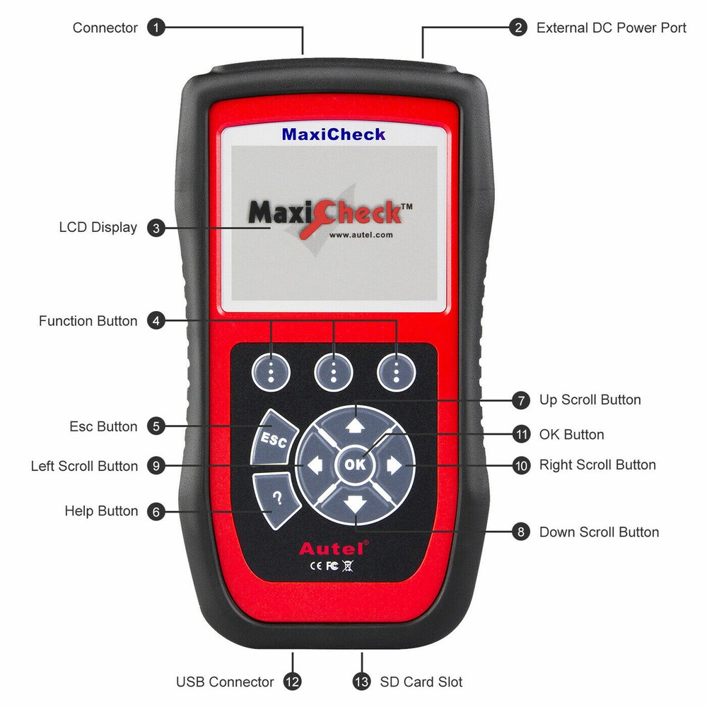 Autel MaxiCheck Pro ABS Brake Auto Bleeding OBD2 Scan Diagnostic Tool