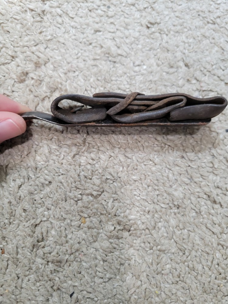 Vintage Collectible Corn Husking Tool with Leather Strap