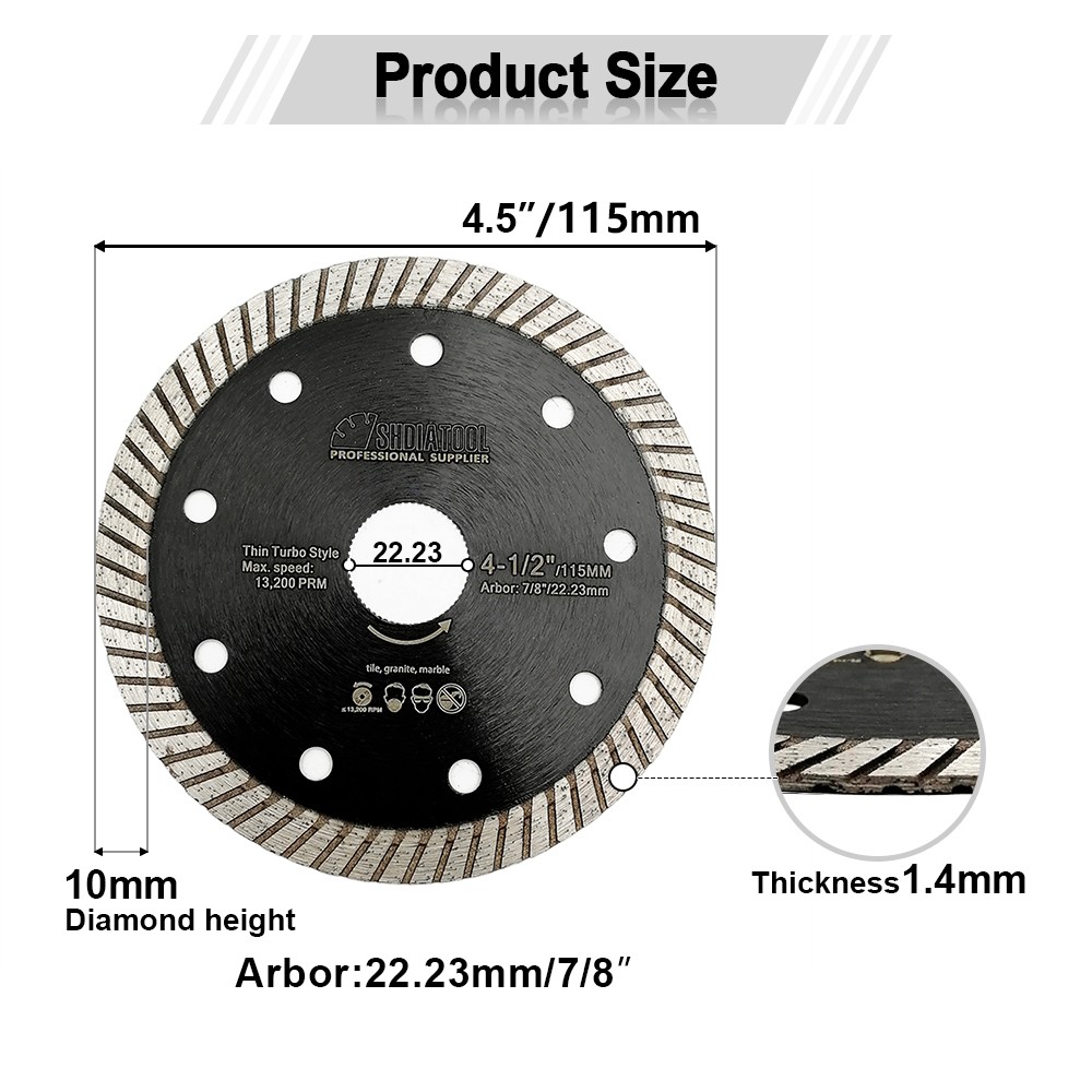5pcs 4" /4.5"/5" Diamond Superthin Cutting Discs Grinder Blades Wheel Cutters