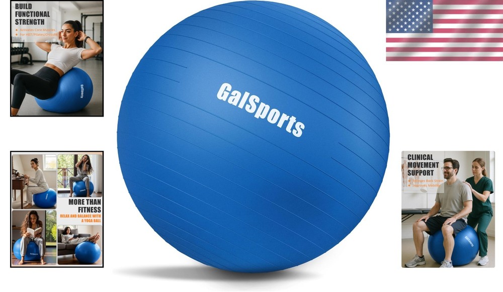 High-Quality Anti-Burst Stability Ball - Perfect for Core Workouts & Posture
