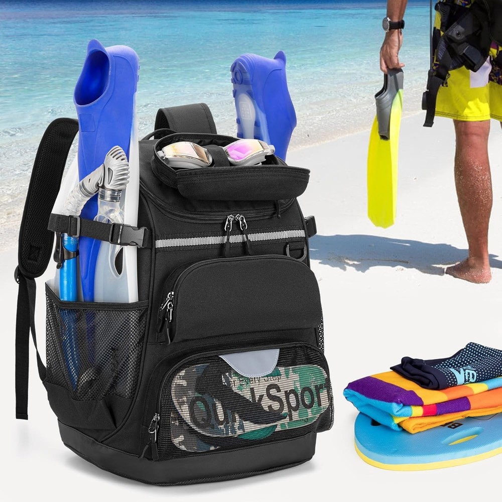 Waterproof Swim Gear Backpack with Efficient 7 Pockets and Shoe Compartment