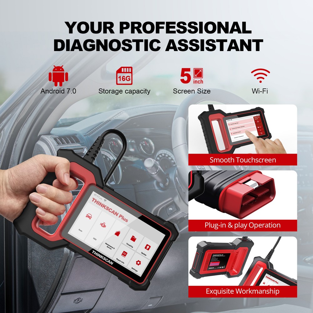 2026 Thinkscan Plus S7 Car OBD2 Scanner Auto ABS SRS BCM IC AC Diagnostic Tool
