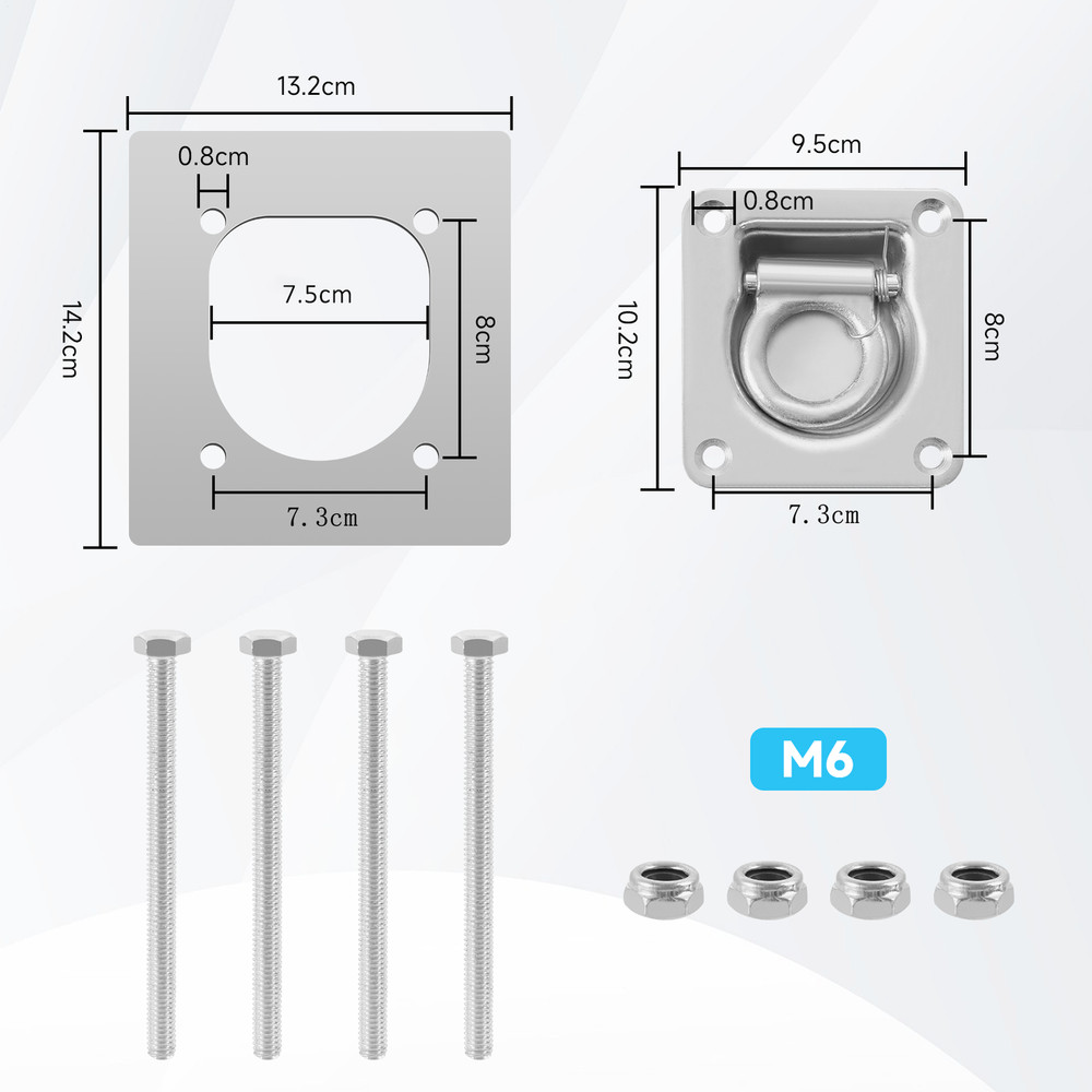 Tie Ring Down Heavy for 6Pack gently Tie Pull Down Heavy-Duty Load-Bearing Rings