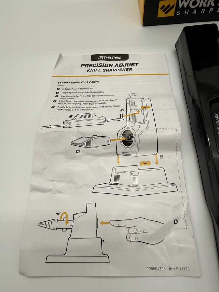 Work Sharp Precision Adjust Knife Sharpener Kit WSBCHPAJ EUC