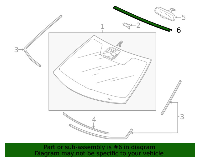 Genuine Honda Windshield Molding 73150-T2F-A01