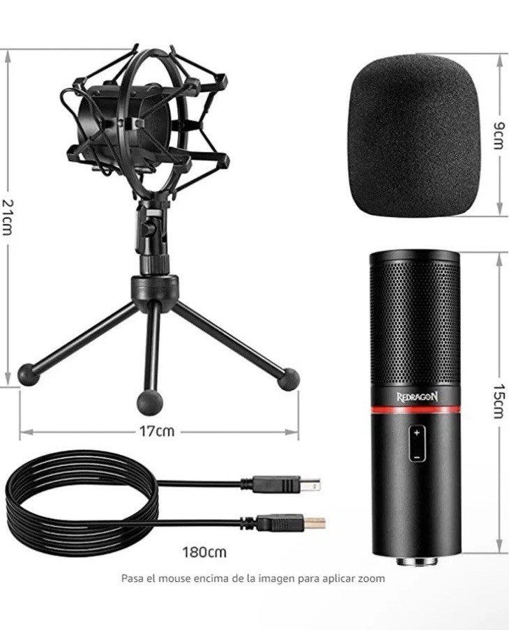 🔥Redragon Microphone - Redragon Blazar Gm300 USB Studio Kit NEW