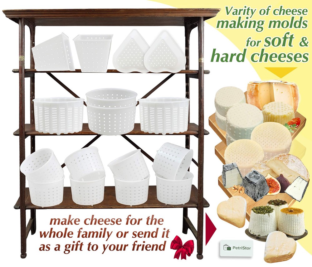 16 Pcs Soft Cheese Making Kit for Beginners - Small Cheese Molds - Cream Cheese