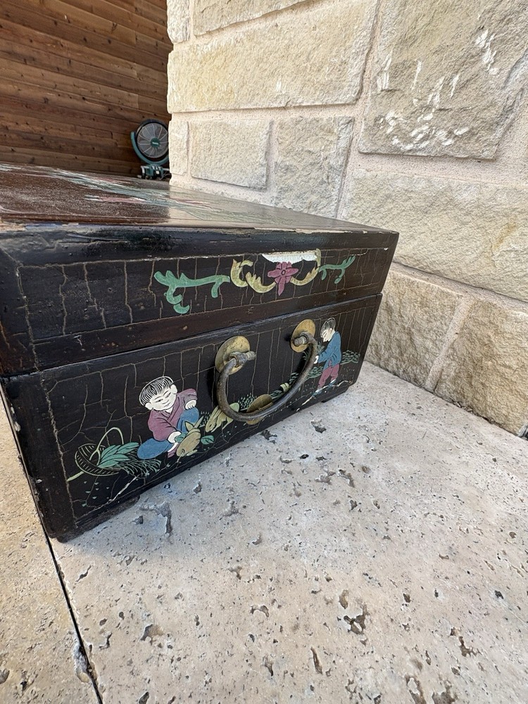 Asia. Chinese Painted Table Top Trunk