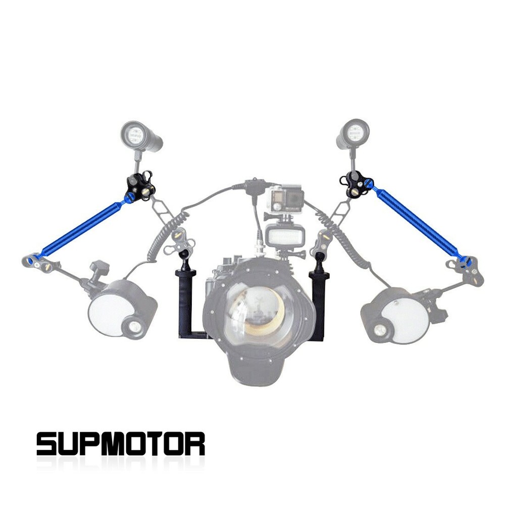 Dual Handle Handheld Stabilizer w/ Dual Ball Clamp Floating Arm Camera Housings