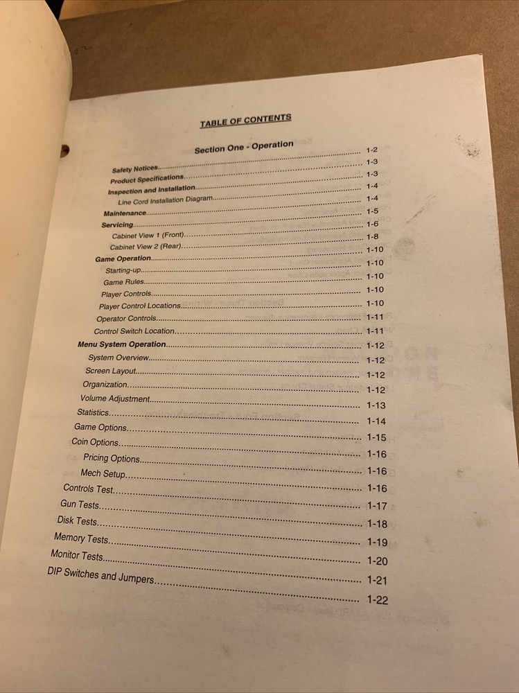 original arcade video game owners manual Maximum Force Atari Dedicated￼