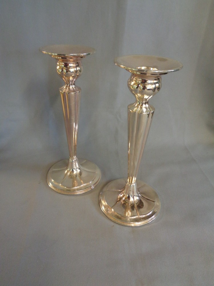 Pair 'Hartnell Home' Silver Plated Candlesticks