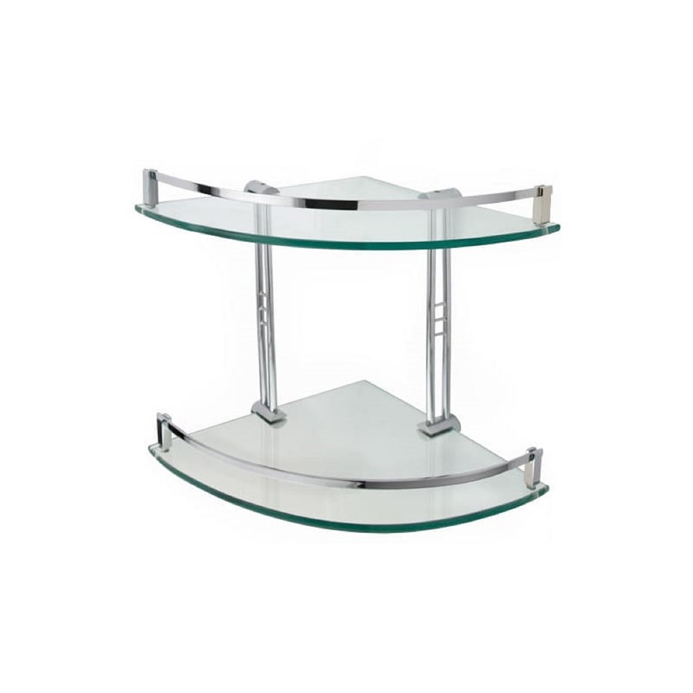 Signature Hardware Double Layer Tempered Glass Shelf