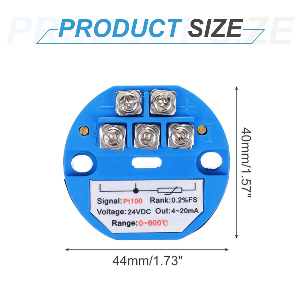 2pcs PT100 0~100°C 200°C RTD SBW Temperature Sensor Transmitter Module 4-20MA
