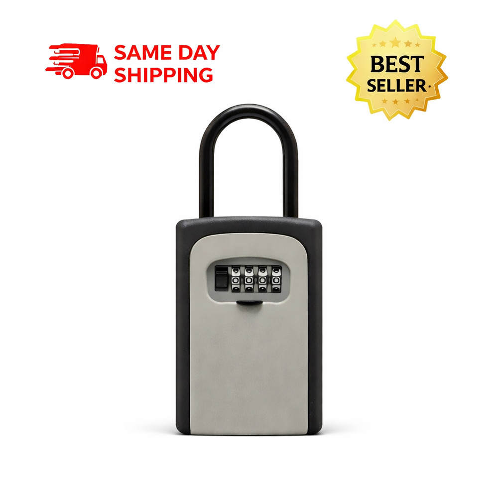 1 Pack Key Lock Box 4 Digit Combination Safe Wall Mount Outdoor Waterproof