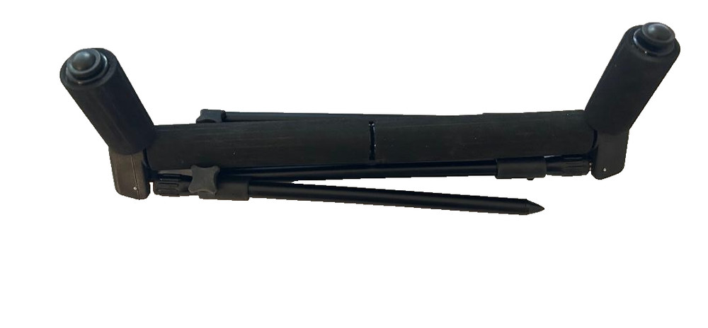 Fishing 4 Leg Pole Roller Pole Rest Padded Adjustable Legs Folding Black