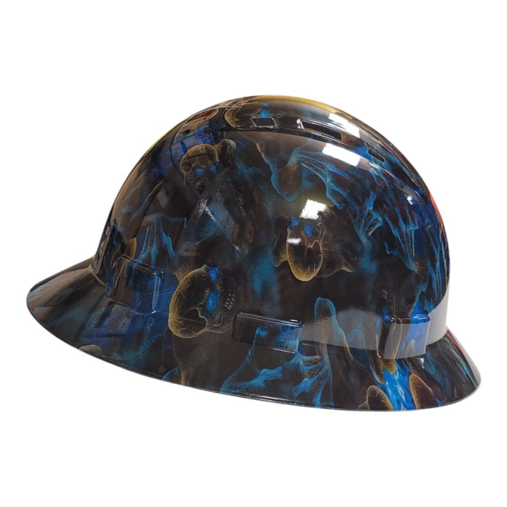 Skulls Full Brim Hardhat Blue