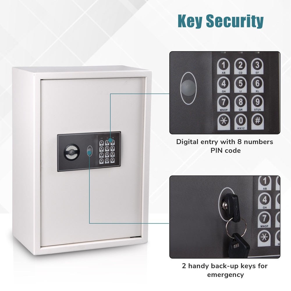 245 Hook Key Safe Security Lock Storage Box Digital Electronic Cabinet Organizer