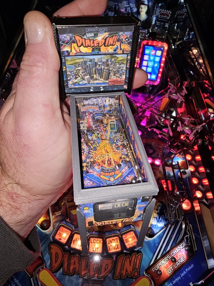 Miniature Replica “Dialed In” Pinball Machine Mini Scale Model, Keepsake, Trophy
