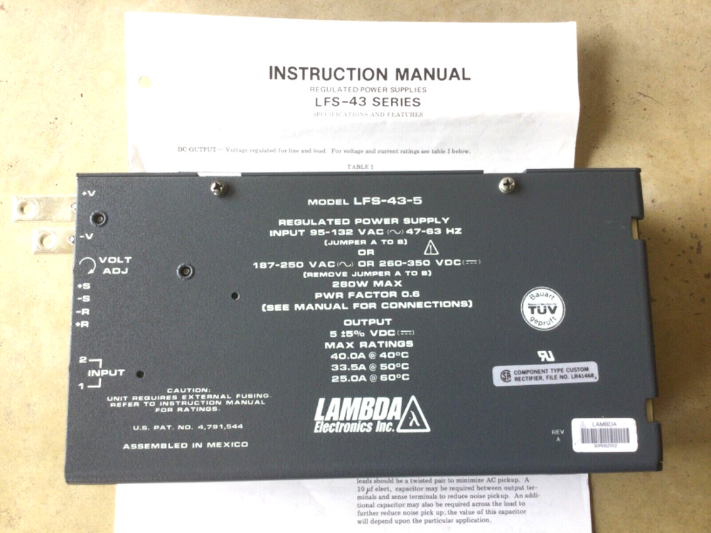 Lambda Electronics LFS-43-5 Regulated Power Supply