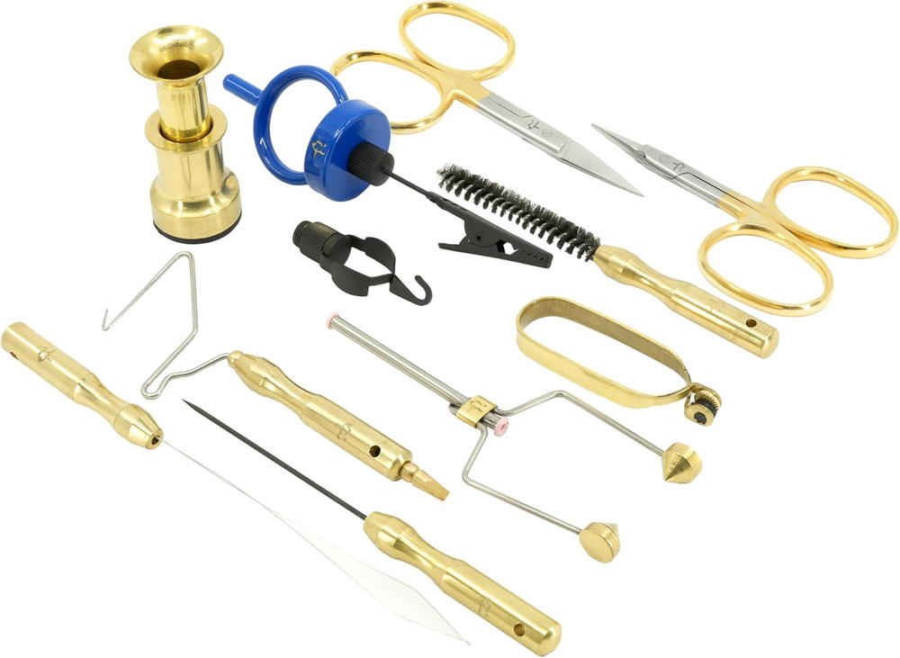Kingfisher Fly Tying Comprehensive Tool Kit, with Case, Scissors, Bobbin, Bodkin