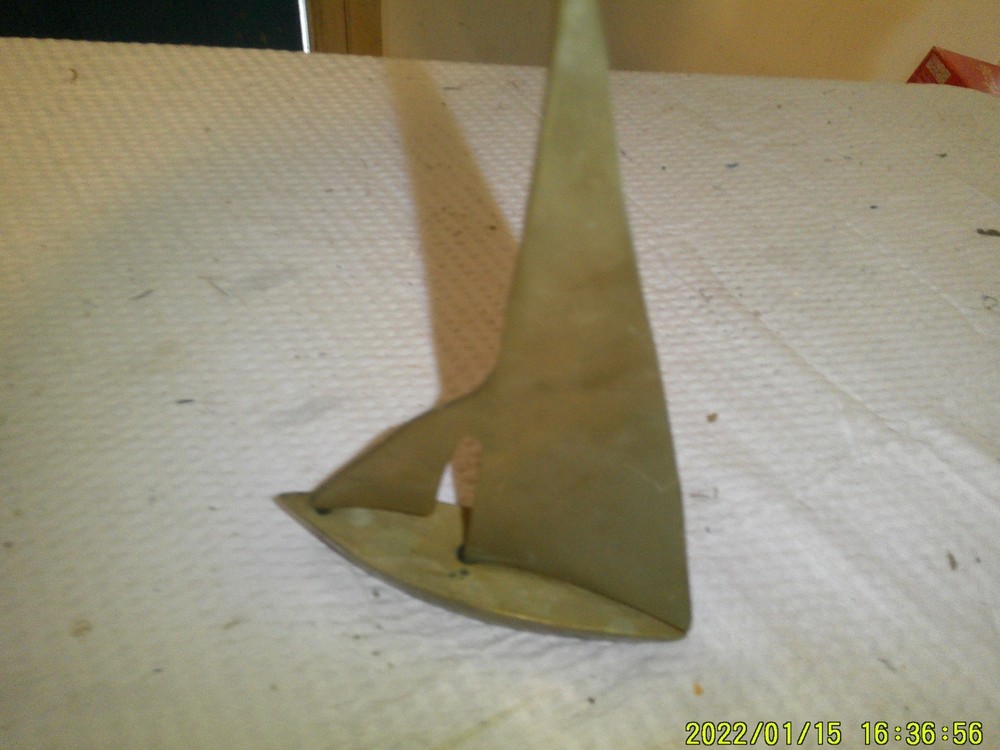 SOLID BRASS VINTAGE SAILBOAT BOAT FIGURE