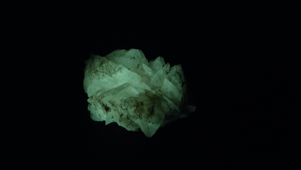 Phosphorescent UV Golden Calcite Specimen